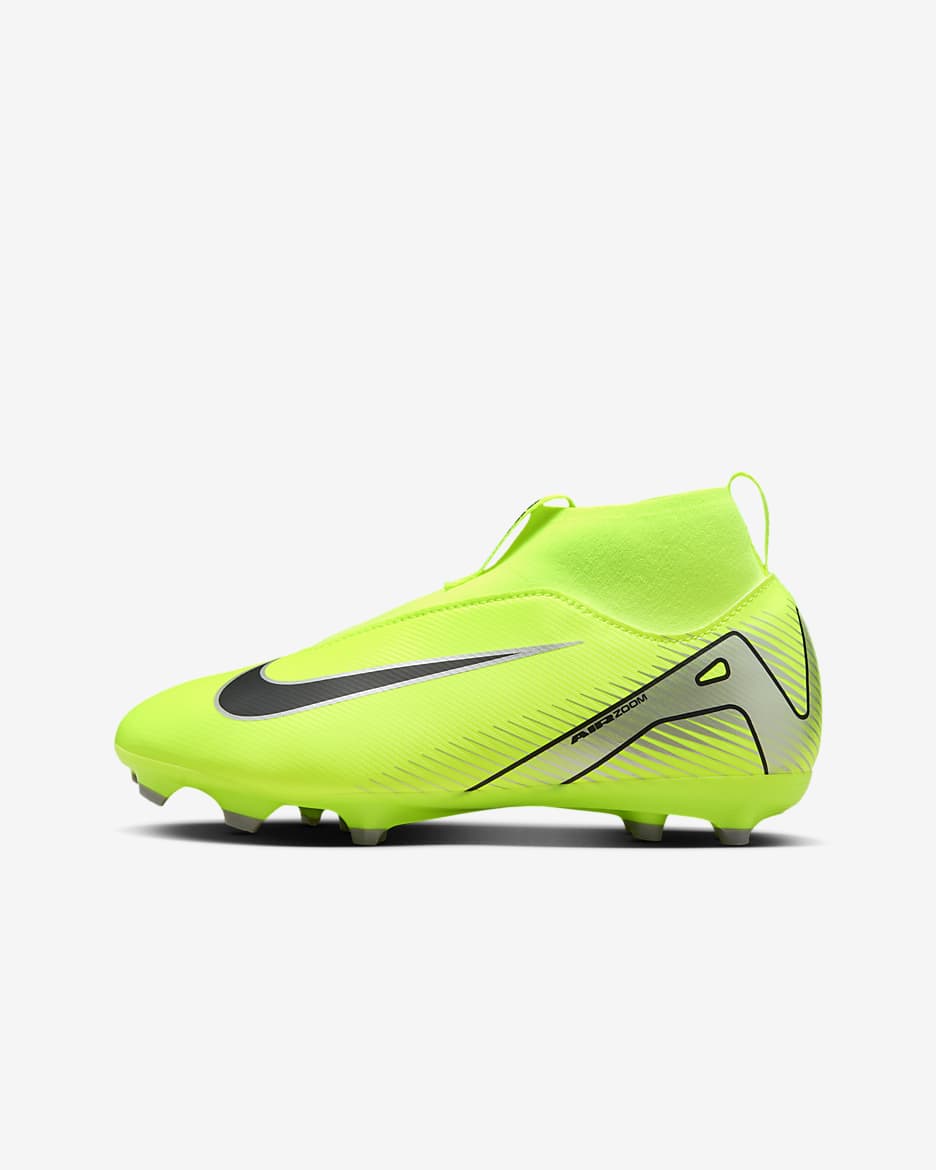 Nike Jr. Mercurial Superfly 10 Academy Younger Older Kids MG High Top Football Boot. Nike IE